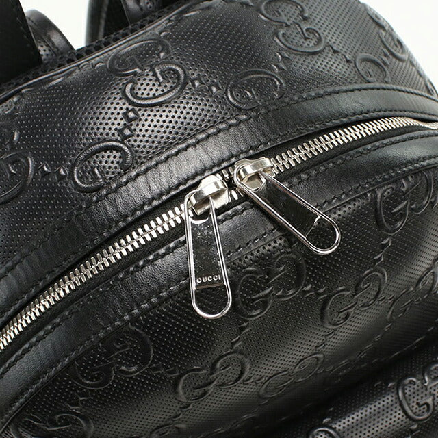 中古 グッチ リュック メンズ ブランド GUCCI GGエンボス バックパック レザー 658579 ブラック USDGU108930011