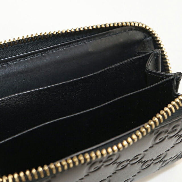 二手古驰零钱包女士品牌 GUCCI Guccisima 拉链零钱包皮革 447939 黑色 USDGU109253011