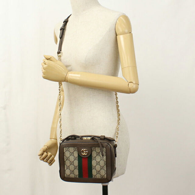二手 Gucci 斜挎单肩包 女士品牌 GUCCI GG Supreme 链条皮革 602576 米色 USDGU109579011