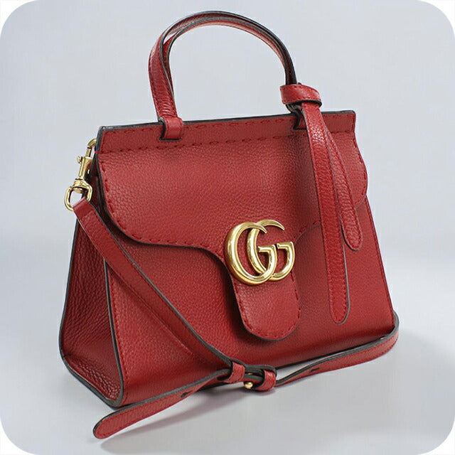 ル*ル様 【新品未使用】グッチ　マーモントバック　赤　美品 中古 グッチ ハンドバッグ レディース ブランド GUCCI GGマーモント