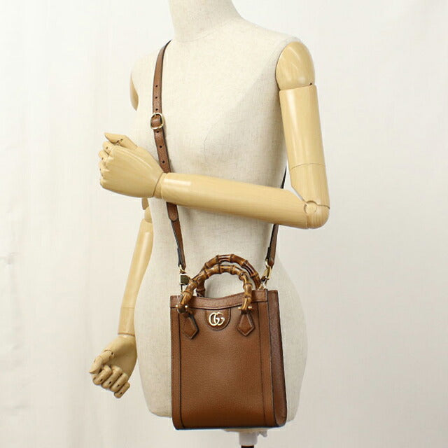 Used Gucci tote bag ladies brand GUCCI Diana 2WAY leather 739079 brown USDGU109791011