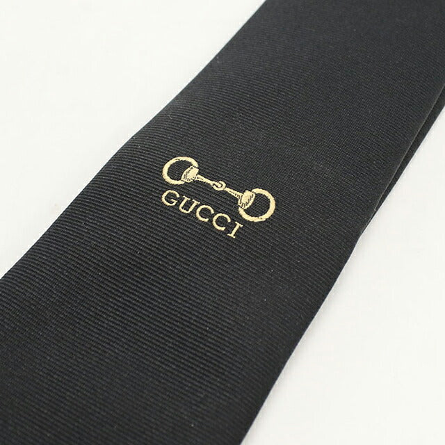 二手古驰领带 男士品牌 GUCCI 马衔扣真丝提花领带 819256 4E009 1000 黑色 USDGU109845011