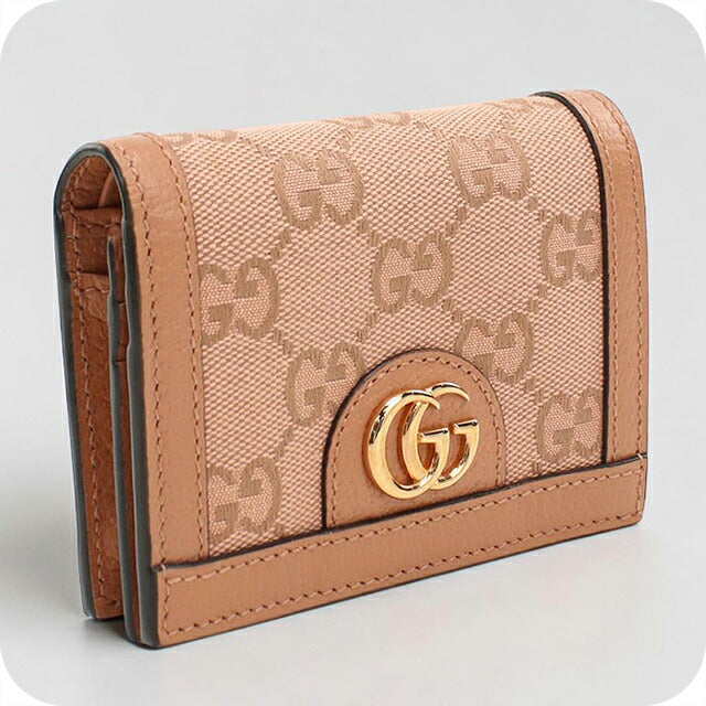 中古 グッチ 二つ折り財布 二折財布 コンパクト レディース ブランド GUCCI オフィディア コンパクトウォレット 523155 ピンク USDGU110256011