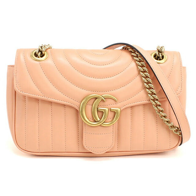 中古 グッチ ショルダーバッグ レディース ブランド GUCCI GGマーモント ミディアム ショルダーバッグ 443497 ピンク USDGU110635011