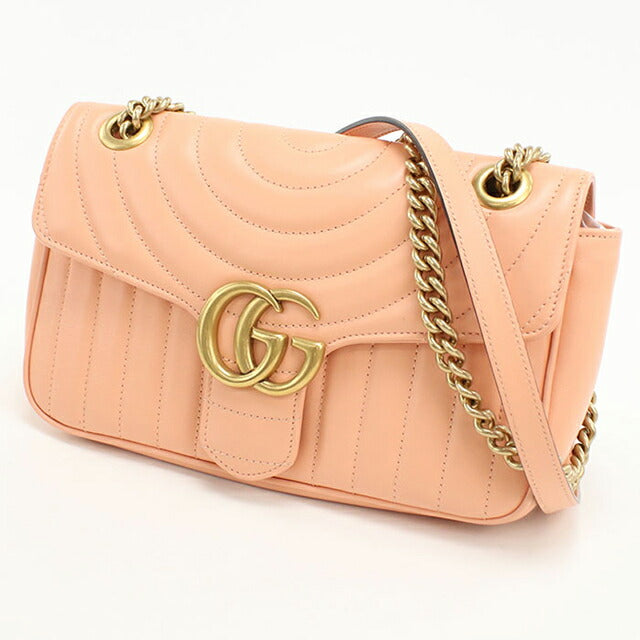 中古 グッチ ショルダーバッグ レディース ブランド GUCCI GGマーモント ミディアム ショルダーバッグ 443497 ピンク USDGU110635011