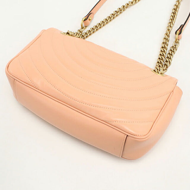 中古 グッチ ショルダーバッグ レディース ブランド GUCCI GGマーモント ミディアム ショルダーバッグ 443497 ピンク USDGU110635011