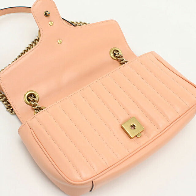 中古 グッチ ショルダーバッグ レディース ブランド GUCCI GGマーモント ミディアム ショルダーバッグ 443497 ピンク USDGU110635011
