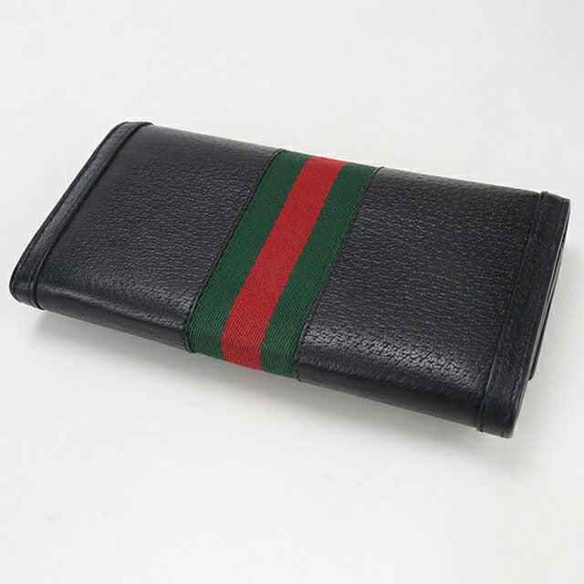 Used Gucci long wallet bi-fold ladies brand GUCCI Ophidia Continental wallet leather 523153 black USDGU110850011