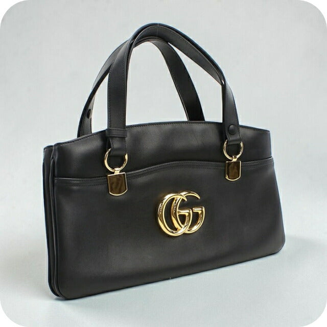 ■GUCCI（グッチ）美品 /ナイロン×レザー/ハンドバッグ/ブラック 黒 GUCCI（グッチ） ハンドバッグ レザー ブラック 169971 467891 布袋付
