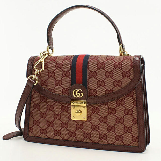 中古 グッチ ハンドバッグ レディース ブランド GUCCI オフィディア ミディアムトップハンドルバッグ 651055 ワインレッド USDGU111150011