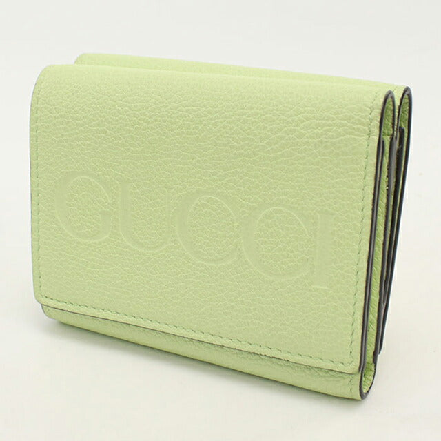 中古 グッチ 三つ折り財布 三折財布 レディース ブランド GUCCI レザー 731694 グリーン USDGU111523011