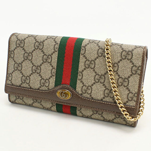 中古 グッチ チェーンウォレット レディース ブランド GUCCI オフィディア レザー 546592 ベージュ USDGU112215011