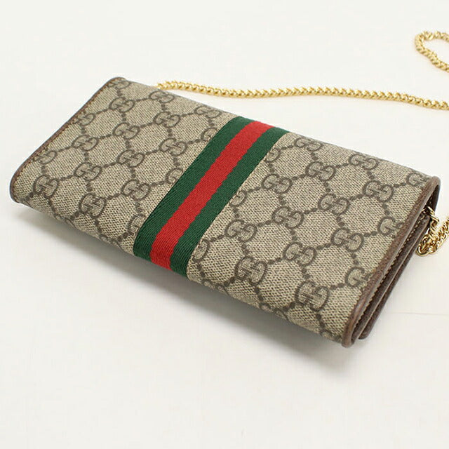 中古 グッチ チェーンウォレット レディース ブランド GUCCI オフィディア レザー 546592 ベージュ USDGU112215011