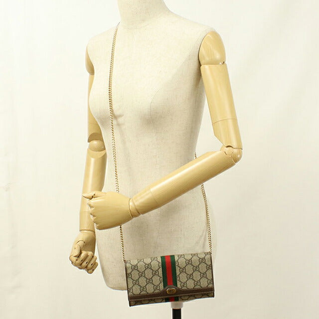 中古 グッチ チェーンウォレット レディース ブランド GUCCI オフィディア レザー 546592 ベージュ USDGU112215011
