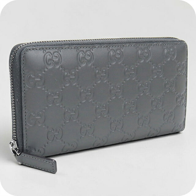 二手 Gucci 长钱包圆形拉链男装品牌 GUCCI Guccisima 皮革 307987 灰色 USDGU112283011