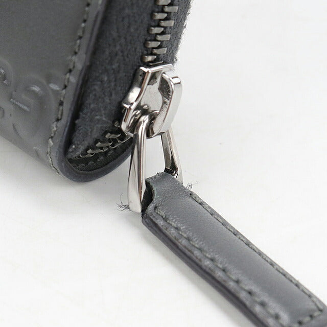 二手 Gucci 长钱包圆形拉链男装品牌 GUCCI Guccisima 皮革 307987 灰色 USDGU112283011