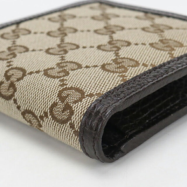 中古 グッチ 二つ折り財布 二折財布 メンズ ブランド GUCCI GGキャンバス 150413 KY9LN 9903 ベージュ USDGU112617011