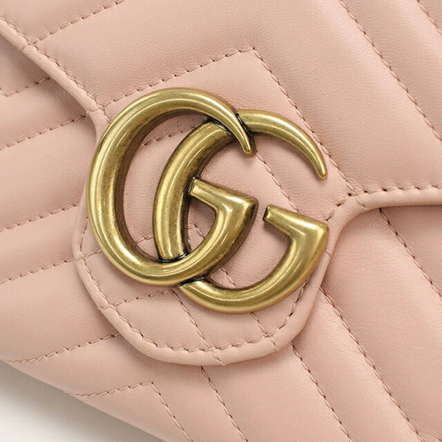 中古 グッチ チェーンウォレット レディース ブランド GUCCI GGマーモント 474575 ピンク USDGU112695011