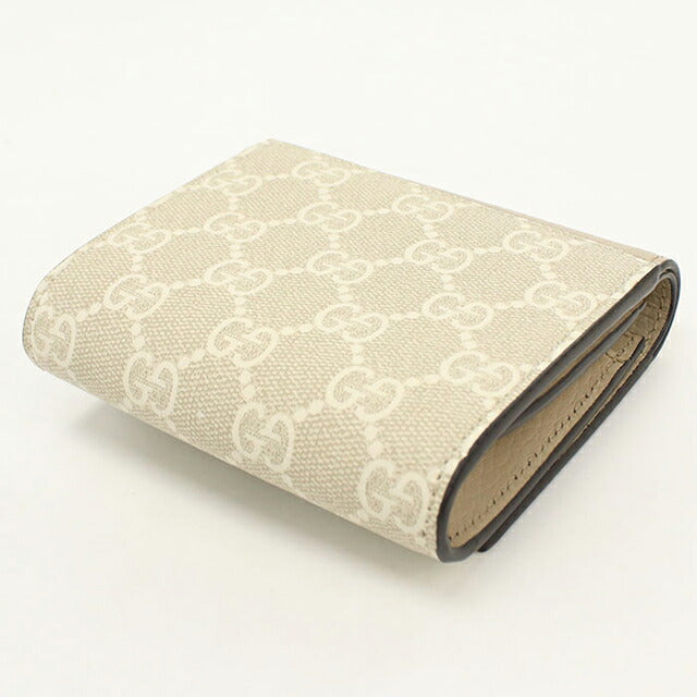 中古 グッチ 二つ折り財布 二折財布 レディース ブランド GUCCI ダブルG ミディアム ウォレット レザー 598587 ベージュ USDGU113427011