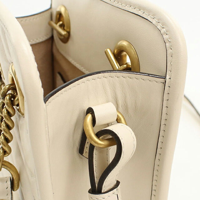 中古 グッチ ハンドバッグ レディース ブランド GUCCI GGマーモント 2WAY レザー 696123 ホワイト USDGU113469011