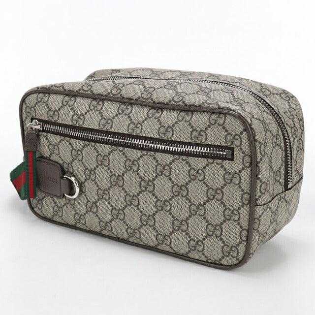 中古 グッチ クラッチバッグ メンズ ブランド GUCCI GGスプリーム ミディアム GG コスメティックケース 856041 ベージュ USDGU113837011
