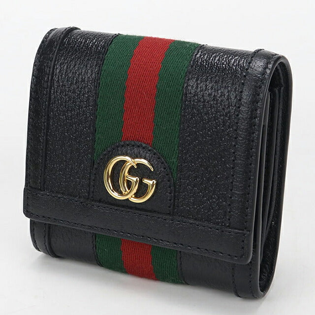 中古 グッチ 二つ折り財布 二折財布 レディース ブランド GUCCI オフィディア レザー 719887 ブラック USDGU114011011