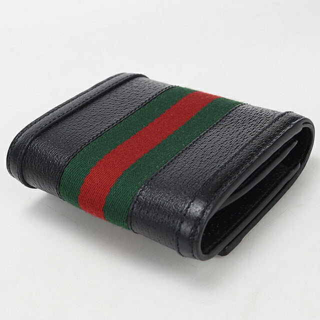 中古 グッチ 二つ折り財布 二折財布 レディース ブランド GUCCI オフィディア レザー 719887 ブラック USDGU114011011