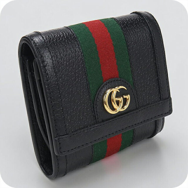 中古 グッチ 二つ折り財布 二折財布 レディース ブランド GUCCI オフィディア レザー 719887 ブラック USDGU114011011