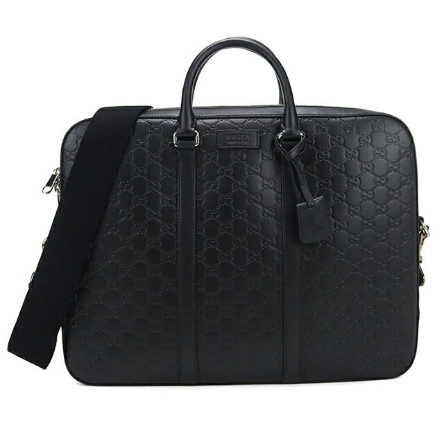中古 グッチ ブリーフケース メンズ ブランド GUCCI グッチシマ レザー 428041 ブラック USDGU114165011