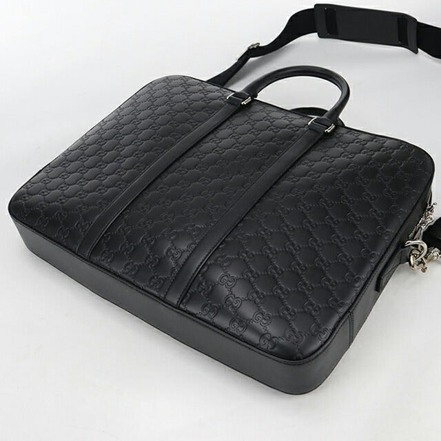 中古 グッチ ブリーフケース メンズ ブランド GUCCI グッチシマ レザー 428041 ブラック USDGU114165011