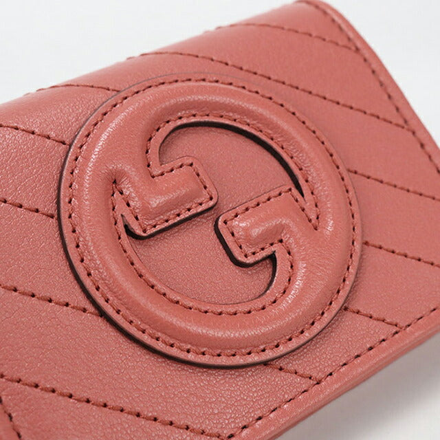中古 グッチ 二つ折り財布 二折財布 レディース ブランド GUCCI ブロンディ レザー 760317 ピンク USDGU114292011