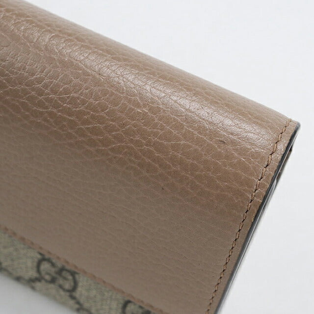 中古 グッチ 長財布二折 レディース ブランド GUCCI ダブルG バイカラー コンチネンタルウォレット レザー 456116 ベージュ USDGU114298011