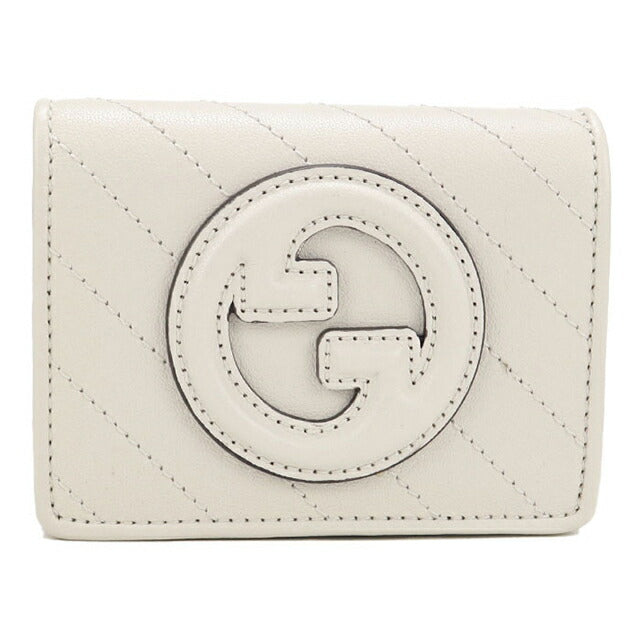 中古 グッチ 二つ折り財布 二折財布 レディース ブランド GUCCI ブロンディ レザー 760317 ホワイト USDGU114483011