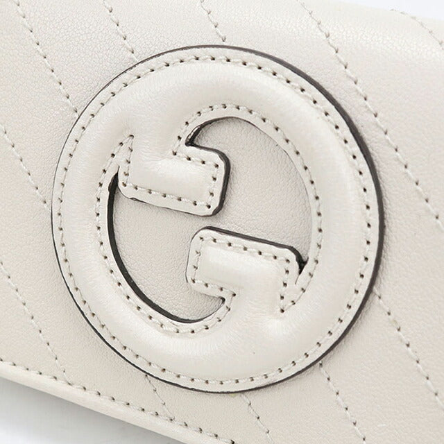中古 グッチ 二つ折り財布 二折財布 レディース ブランド GUCCI ブロンディ レザー 760317 ホワイト USDGU114483011