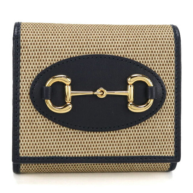中古 グッチ 二つ折り財布 二折財布 レディース ブランド GUCCI ホースビット レザー 621891 ベージュ USDGU114504011