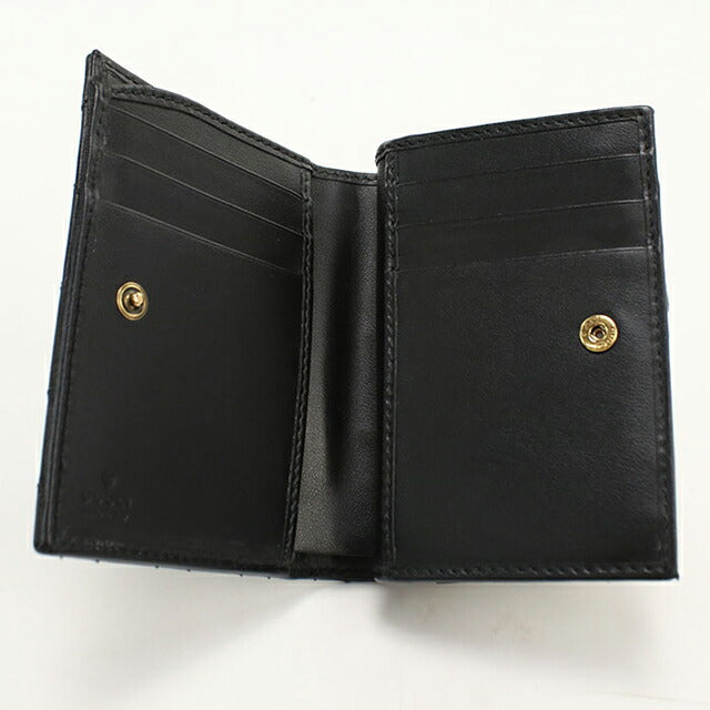 中古 グッチ 二つ折り財布 二折財布 レディース ブランド GUCCI GGマーモント 773427 ブラック USDGU114686011