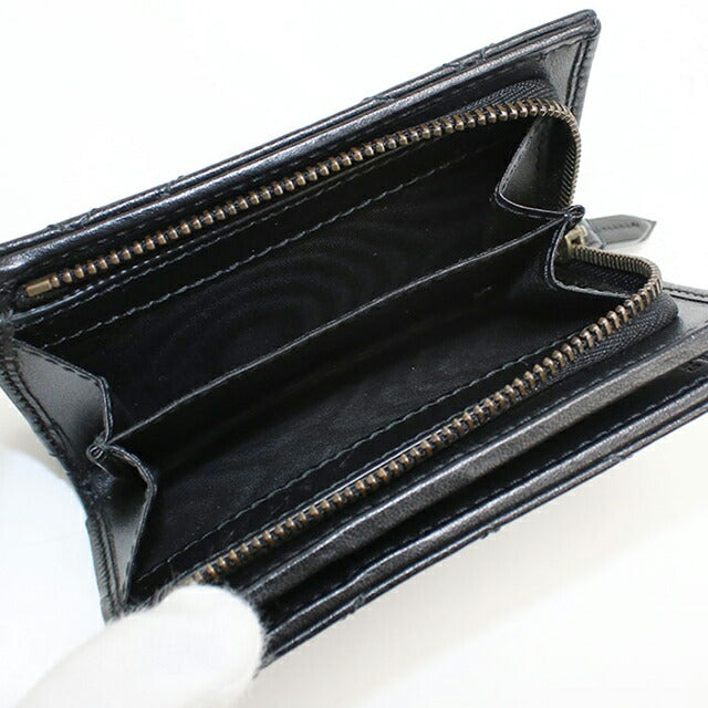 中古 グッチ 二つ折り財布 二折財布 レディース ブランド GUCCI GGマーモント 773427 ブラック USDGU114686011