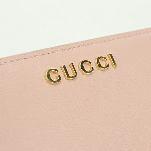 中古 グッチ 二つ折り財布 二折財布 レディース ブランド GUCCI グッチ スクリプト レザー 772640 ピンク USDGU115159011