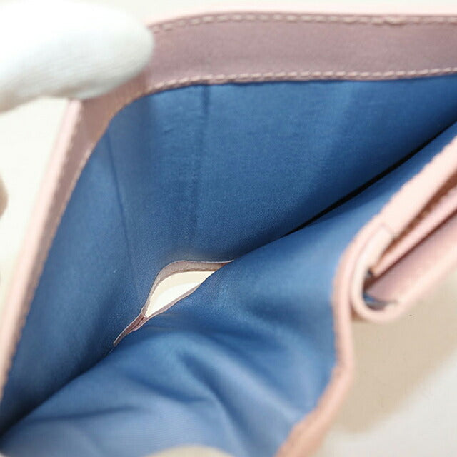 中古 グッチ 二つ折り財布 二折財布 レディース ブランド GUCCI グッチ スクリプト レザー 772640 ピンク USDGU115159011