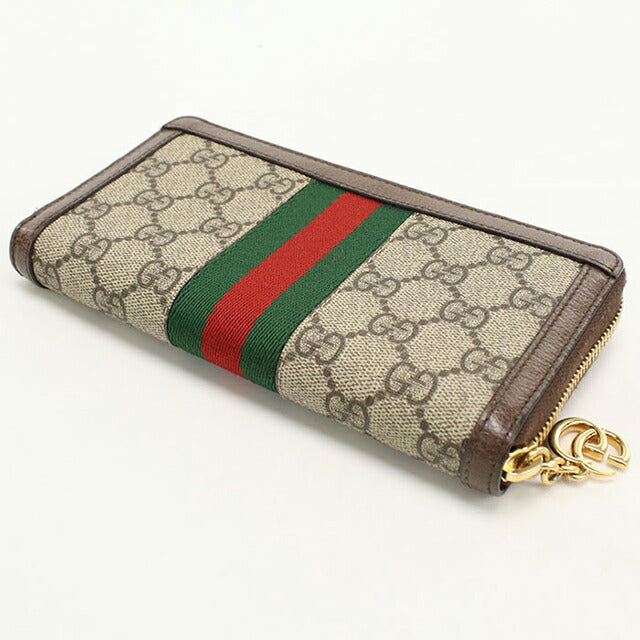 中古 グッチ 長財布ラウンドファスナー レディース ブランド GUCCI オフィディア ジップアラウンドウォレット レザー 523154 ベージュ USDGU115242011