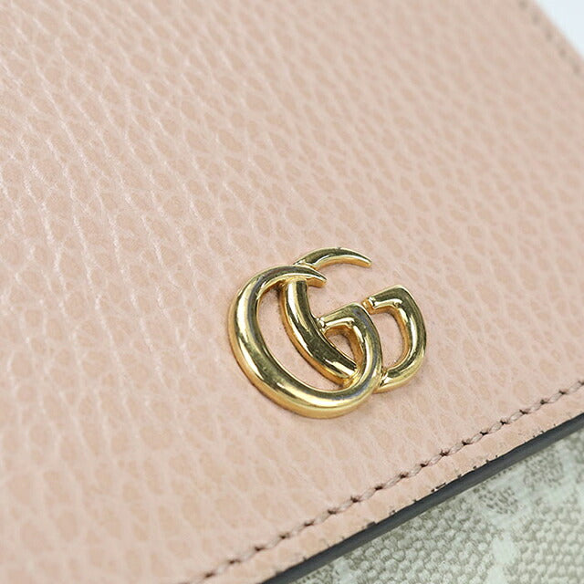 中古 グッチ 二つ折り財布 二折財布 コンパクト レディース ブランド GUCCI ダブルG ミディアム ウォレット 598587 ピンク USDGU115333011