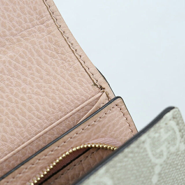 中古 グッチ 二つ折り財布 二折財布 コンパクト レディース ブランド GUCCI ダブルG ミディアム ウォレット 598587 ピンク USDGU115333011