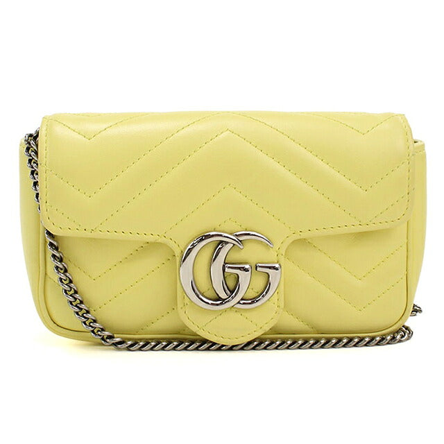 中古 グッチ ショルダーバッグ レディース ブランド GUCCI GGマーモント キルティングミニバッグ レザー 476433 イエロー USDGU115726011