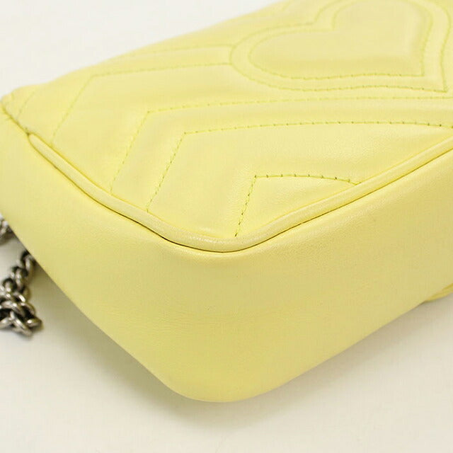 中古 グッチ ショルダーバッグ レディース ブランド GUCCI GGマーモント キルティングミニバッグ レザー 476433 イエロー USDGU115726011