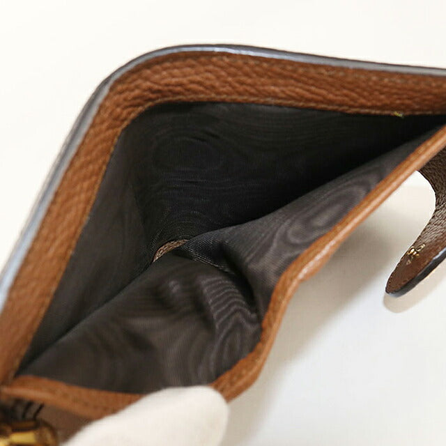 中古 グッチ 二つ折り財布 二折財布 コンパクト レディース GUCCI バンブー付き ダブルG ミディアム ウォレット レザー 739498 AABXM 2535 USDGU116623011