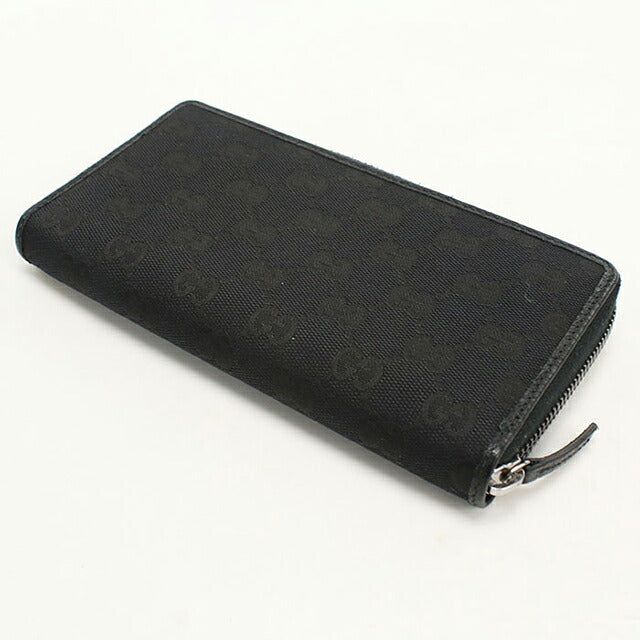中古 グッチ 長財布ラウンドファスナー ユニセックス ブランド GUCCI GGキャンバス ジップアラウンドウォレット 307980 ブラック USDGU116654011
