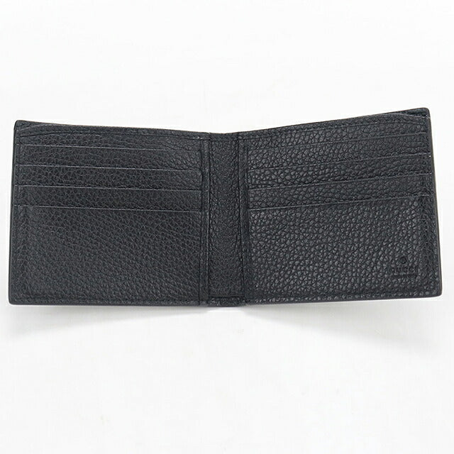 中古 グッチ 二つ折り財布 二折財布 コンパクト メンズ ブランド GUCCI ジャンボGG 二つ折りウォレット レザー 739475 ブラック USDGU117283011