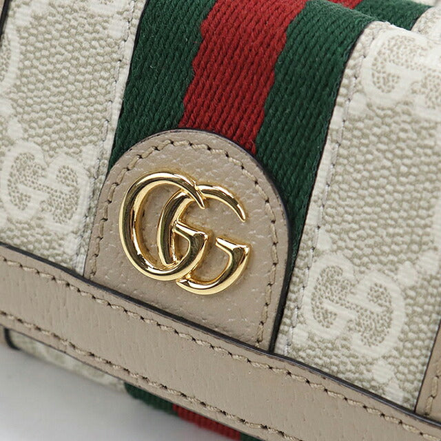 中古 グッチ 三つ折り財布 三折財布 コンパクト レディース ブランド GUCCI オフィディア 735099 ベージュ USDGU117554011
