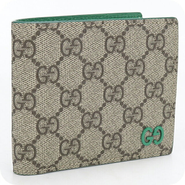 中古 グッチ 二つ折り財布 二折財布 コンパクト メンズ ブランド GUCCI GGスプリーム GG コインウォレット 768244 ベージュ USDGU117654011