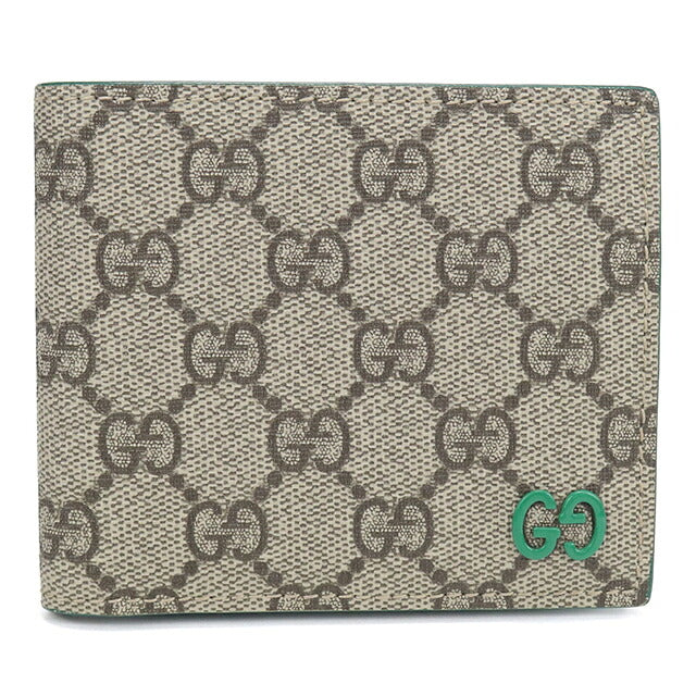 中古 グッチ 二つ折り財布 二折財布 コンパクト メンズ ブランド GUCCI GGスプリーム GG コインウォレット 768244 ベージュ USDGU117654011